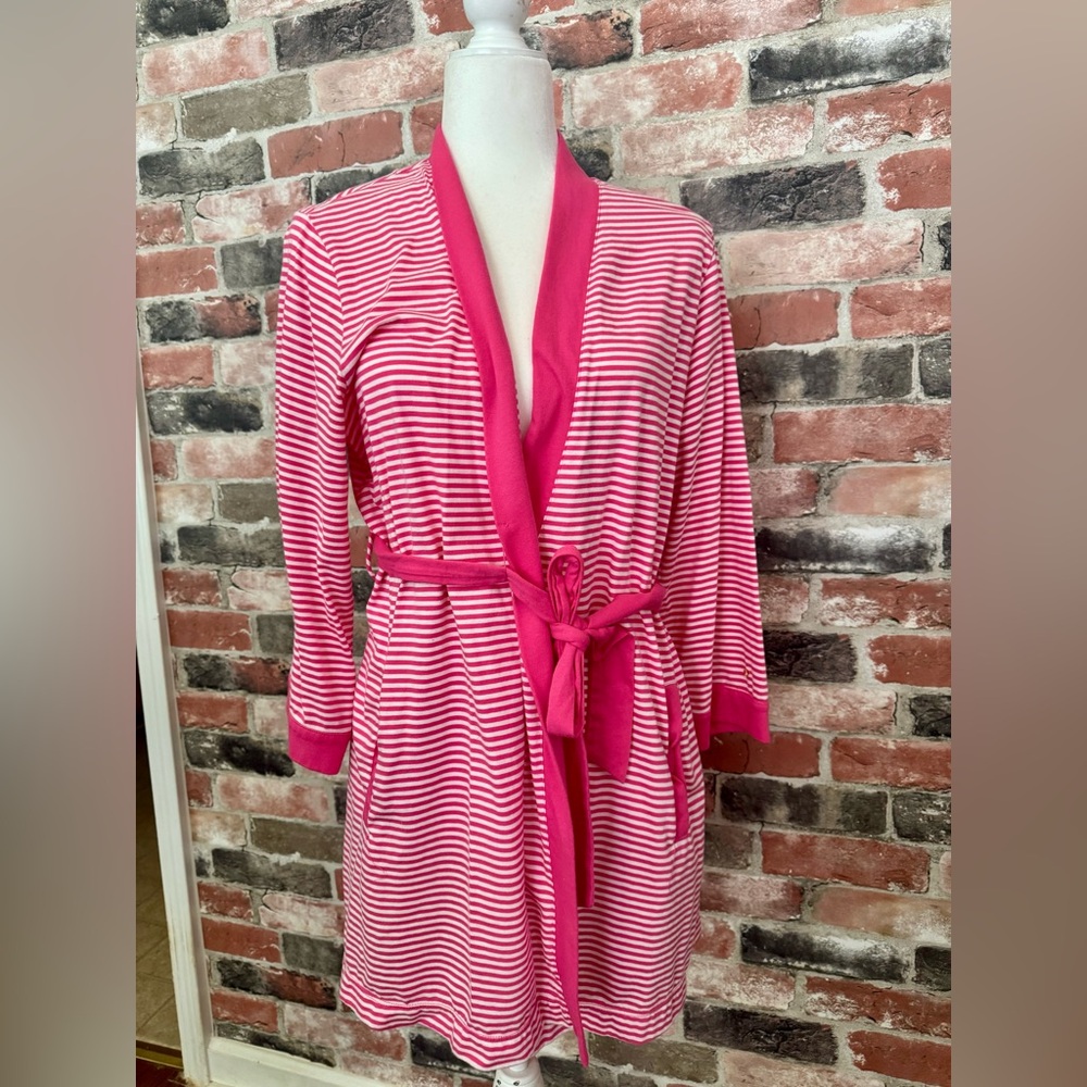 KATE SPADE VGUC Pink Striped Robe, L/XL